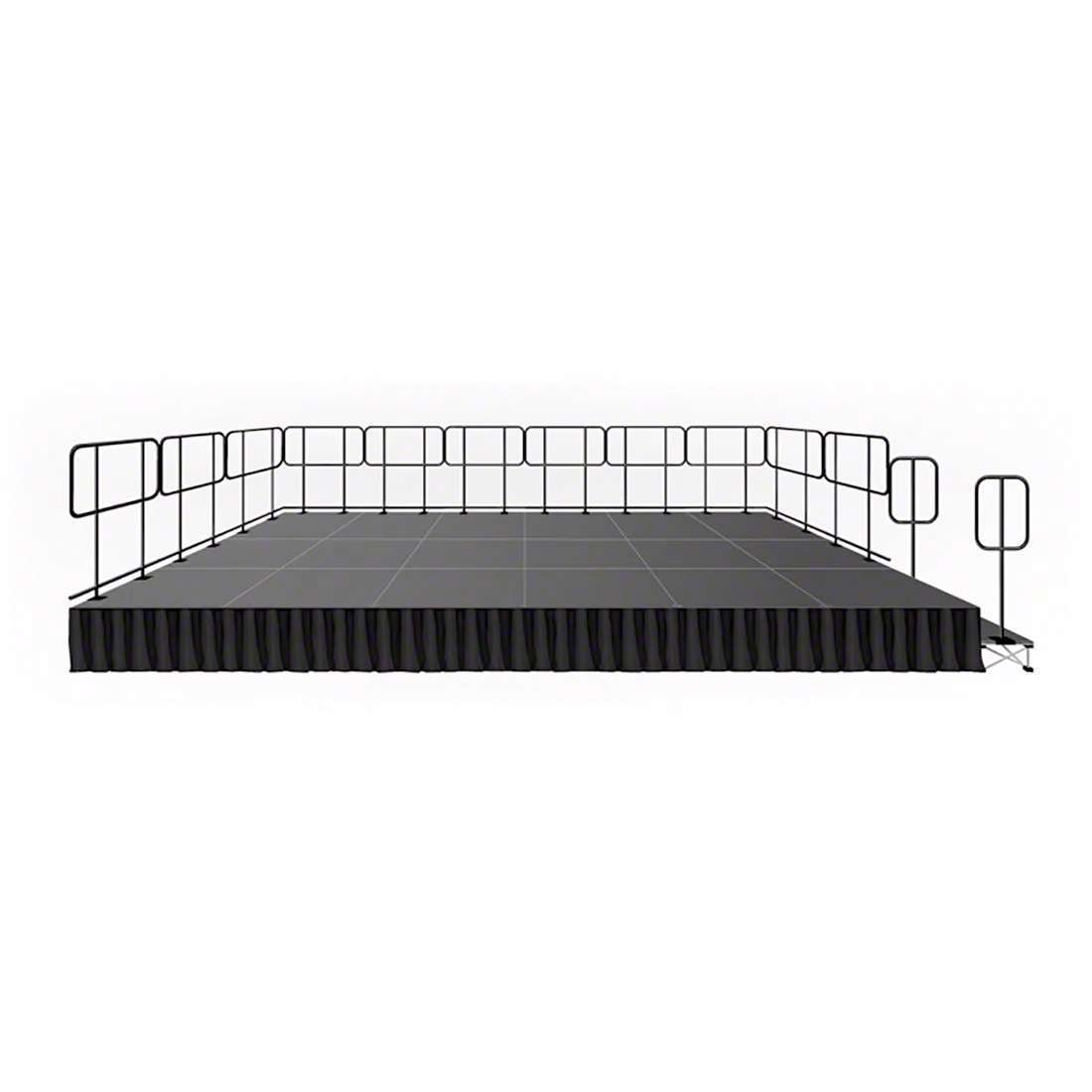 Intellistage 288 sq ft Deluxe Stage System (Guard Rails, Steps and