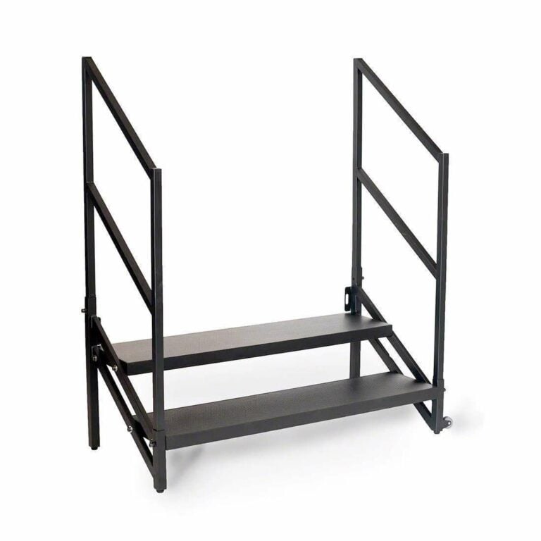 IntelliStage 2 Step Fixed Stairs with Handrails for 24 side 1