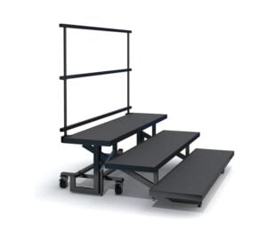 3 Tier Straight Folding Choral Riser with Guard Rail